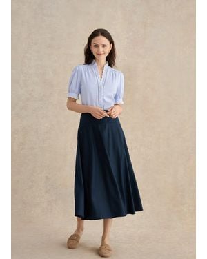 Hobbs Lilliana Midi Skirt - Blue