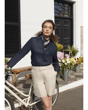 Hobbs Iza Linen Shorts - Blue