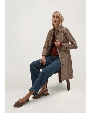 Hobbs Ariana Shower Resistant Check Trench Coat - Natural