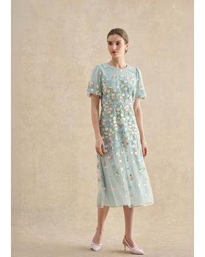 Hobbs Audra Embroidered Dress - Natural