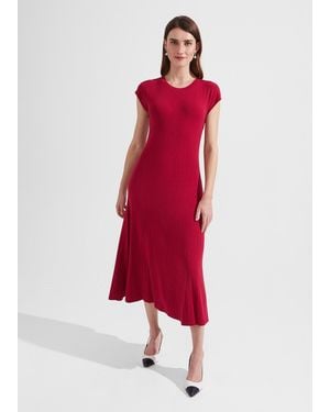 Hobbs Reena Ribbed Knitted Dress - Red