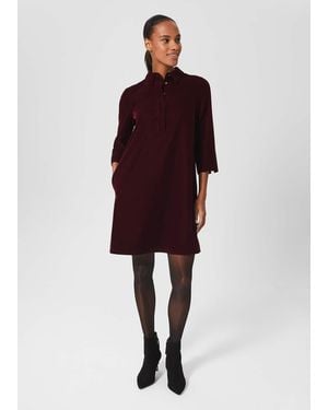 Hobbs Velvet Marciella Dress - Red
