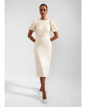 Hobbs Tamzin Sequin Midi Dress - White