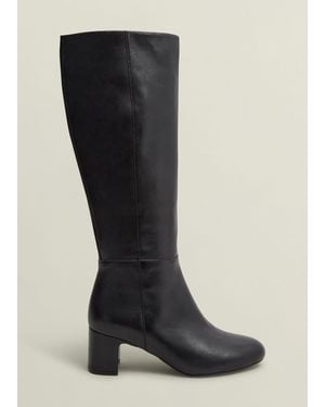 Hobbs Caroline Leather Knee Boots - Black