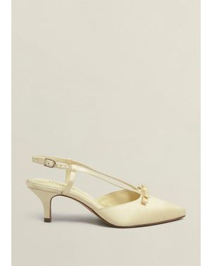 Hobbs Macie Bow Satin Slingbacks - Natural