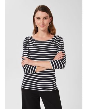 Hobbs Sonya Striped Top - Grey