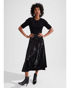 Hobbs Greta Sequin Skirt - Black