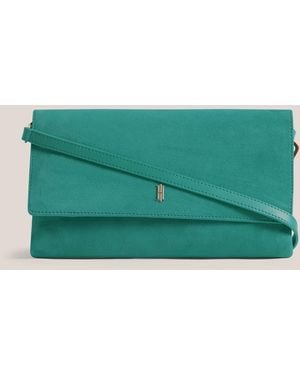 Hobbs Ashley Suede Clutch - Green