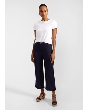 Hobbs Lillie Linen Trousers - Blue