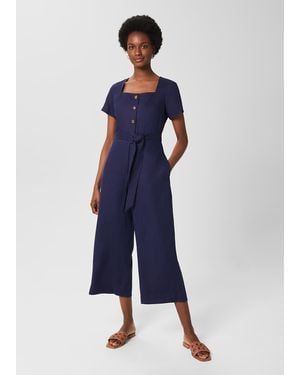 Hobbs Jazlyn Linen Jumpsuit - Blue