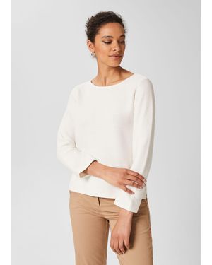 Hobbs Beatrice Cotton Jumper - White