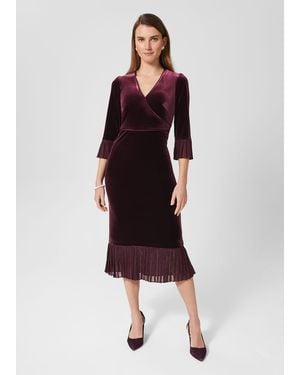 Hobbs Melodie Velvet Shift Dress - Red