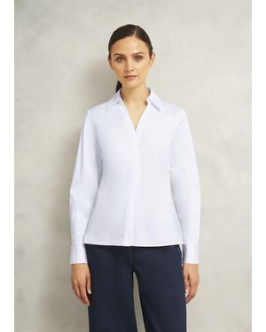 Hobbs Lindsey Cotton Blend Shirt - White