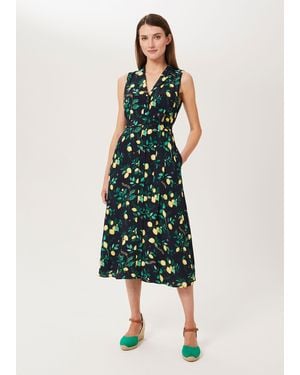 Hobbs Carina Printed Midi Dress - Green