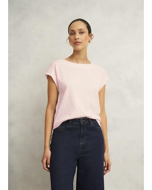 Hobbs Alycia Cotton Slub T-Shirt - Blue