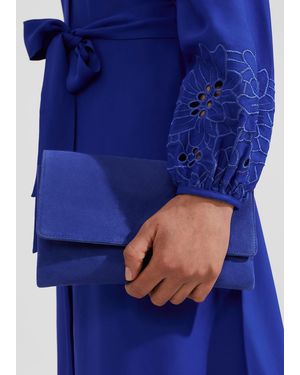 Hobbs Chelsea Suede Clutch Bag - Blue