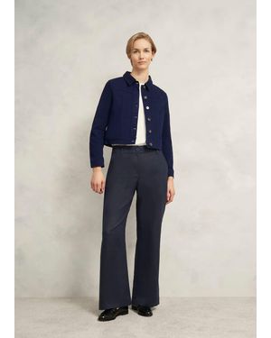 Hobbs Lynn Linen Trousers - Blue