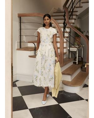 Hobbs Linda Embroidered Dress - Natural