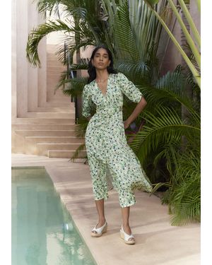 Hobbs Ennerdale V Neck Midi Dress - Green