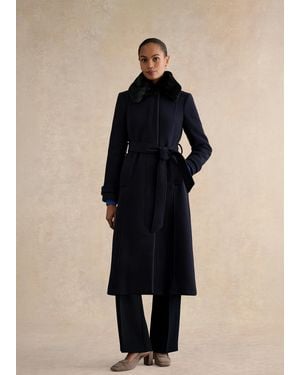 Hobbs Celeste Wool Blend Coat - Blue