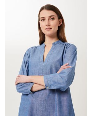 Hobbs Sofia Chambray Blouse - Blue