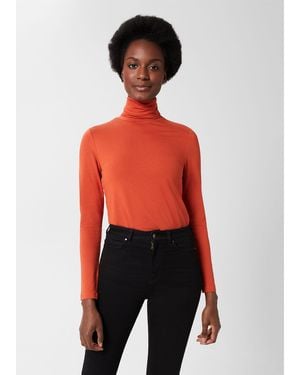 Hobbs Mischa Roll Neck Top - Red