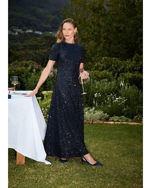 Hobbs Shirley Sequin Trimmed Maxi Dress - Green