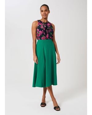 Hobbs Marie Satin Midi Skirt - Green