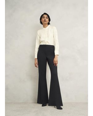 Hobbs Italian Wool Flared Sinclair Trousers - White