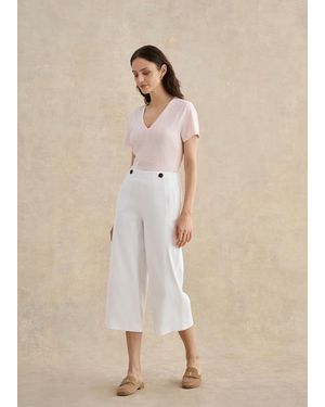 Hobbs Petite Kimmi Crop Trousers - Natural