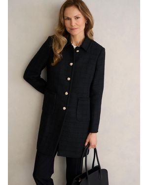Hobbs Evangeline Tweed Coat - Black