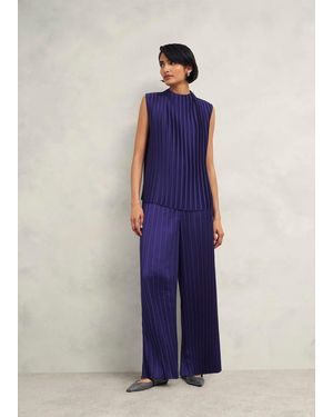 Hobbs Orla Pleated Trousers - Blue
