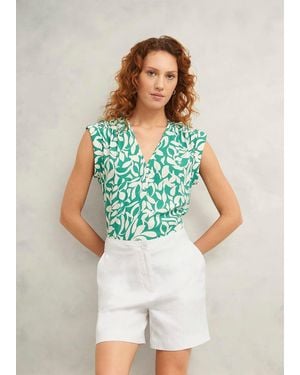 Hobbs Chelsea Linen Shorts - White