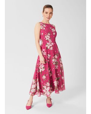 Hobbs Petite Carly Floral Midi Dress - Red