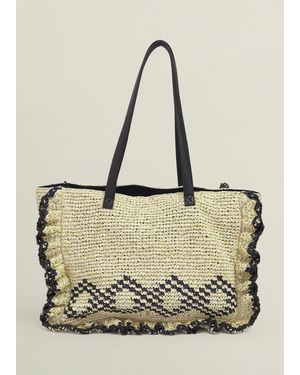 Hobbs Romy Ruffle Bag - Natural