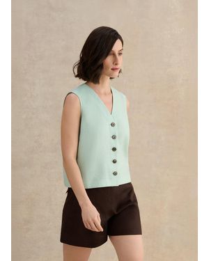 Hobbs Kaylee Linen Shell Top - Green