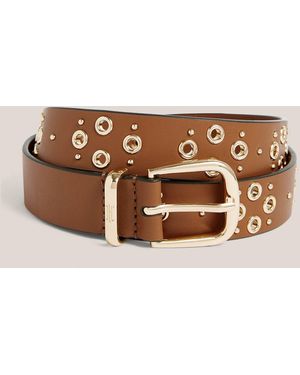 Hobbs Nima Leather Eyelet Belt - Brown