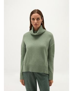 Hobbs Gabi Wool Cashmere Rollneck Jumper - Green