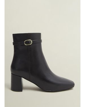 Hobbs Leather Ankle Boots With Buckle Detail - Black