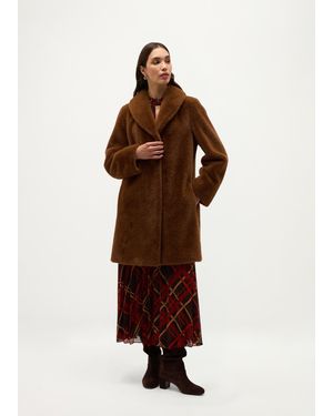 Hobbs Petite Dana Faux Fur Coat - Brown