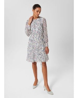 Hobbs Petite Frances A Line Dress - White