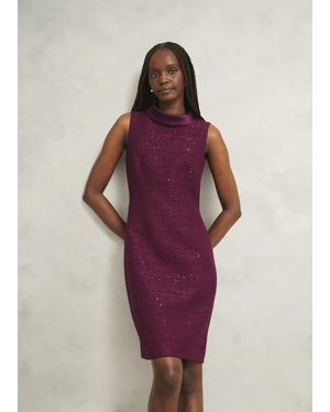 Hobbs Prisha Sequin Tweed Dress - Purple