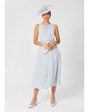 Hobbs Blythe Pleated Fit And Flare Dress - White