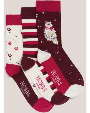 Hobbs Scarf Cat Sock Set - Red