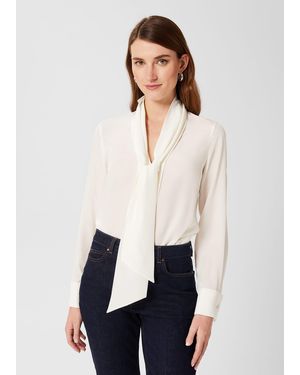 Hobbs Pearl Silk Blouse - White