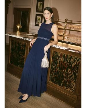 Hobbs Gwyneth Pleated Maxi Dress - Blue