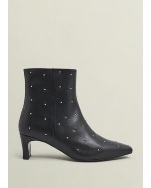 Hobbs Isla Studded Leather Ankle Boots - Black
