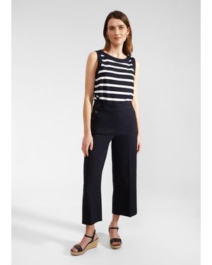 Hobbs Simone Crop Trousers With Cotton - Blue