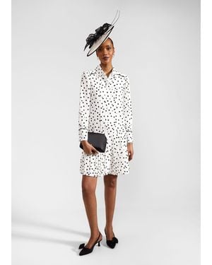 hobbs selena spot pleated dress Selena Spot Pleated Dress