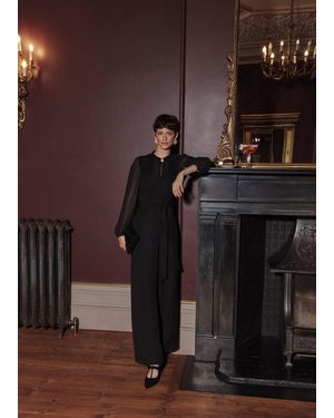 Hobbs Rosamund Gem Detail Jumpsuit - Black